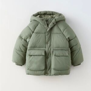 Zara Water Repellent Puffer Coat
